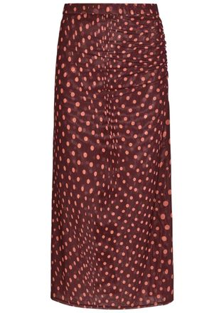 Stella McCartney Stella Mccartney Polka dot Mesh Midi Skirt - Burgundy - S (UK8-10 / S)