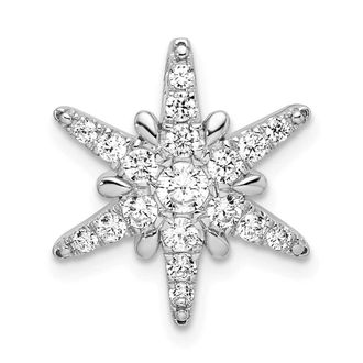 Diamond2Deal 14K White Gold Lab Grown Diamond Star Pendant (0.5ct, VS, G-H)