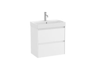 Roca Roca - Pack Unik Mueble Base Compacto De 2 Cajones + Lavabo Ona Color: Blanco Mate - Medidas: 600x360x645 Mm