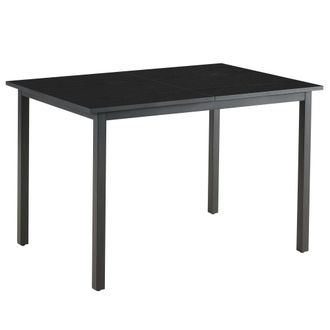 Oviala Mesa de comedor rectangular extensible en MDF de madera negra