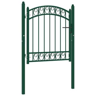 vidaXL Puerta De Jard&iacute;n Con Arco Superior Acero Verde 100x100 Cm Vidaxl