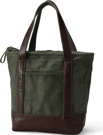 Lands End Large Waxed Canvas Tote Bag in Olive Green at Nordstrom