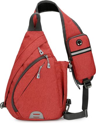 Generic Mens Crossbody Bag, Made of Durable Material, With Multiple Compartments, Suitable for Carrying Cameras and Cell Phones. (Red,24 * 10 * 39cm/9.4 * 3.9
