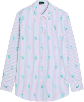 Etro Embroidered Cotton Shirt - Pink - 44 (UK12 / M)