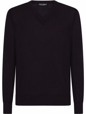 Dolce & Gabbana V-neck cashmere jumper - men - Cashmere - 56 - Blue