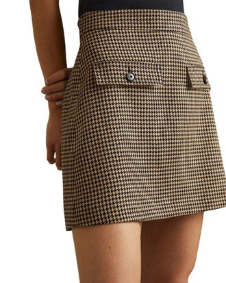 Reiss Lena Check Wool-Blend Mini Skirt