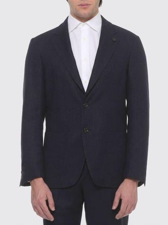 Lardini Single-Breasted Blazer in Virgin Wool and Linen
