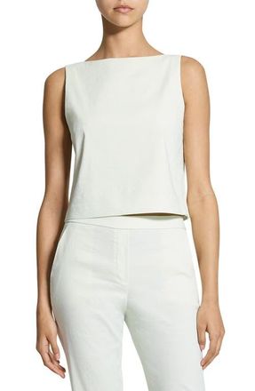 Theory Boat Neck Sleeveless Shell in Light Sea Glass at Nordstrom, Size 00