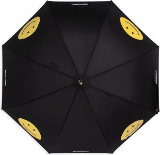Moschino smiley logo-print umbrella - unisex - Polyester - One Size - Black