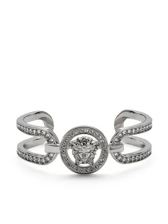 Versace Bracciale rigido Medusa 95 con cristalli - Argento