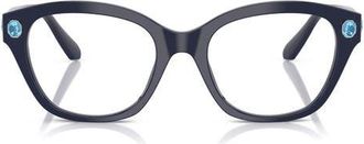 Swarovski 53mm Pillow Optical Glasses in Blue at Nordstrom