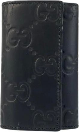 Gucci Pre-owned Accessories, male, Black, Size: ONE SIZE Pre-owned Rubber Effect Leather Key Case