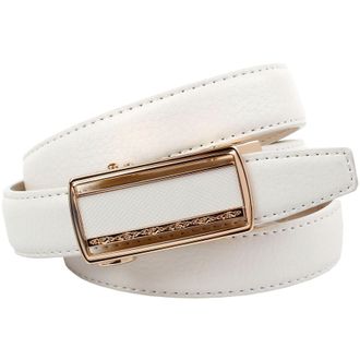Anthoni Crown Lederg&uuml;rtel ANTHONI CROWN, Damen, Gr. 85, weiss (wei&szlig;), Leder, unifarben, G&uuml;rtel Lederg&uuml;rtel, Traumhafter Automatik G&uuml;rtel in weiss