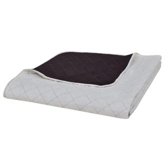 vidaXL Colcha Acolchada A Doble Cara Beige Marr&oacute;n 220x240 Cm Vidaxl