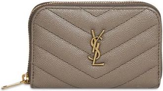Saint Laurent Wallets & Cardholders, female, Gray, Size: ONE SIZE Cassandre Zipped Wallet