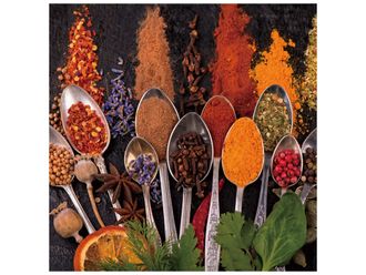 Schubiger M&ouml;bel Digitaldruck auf Glas Antike L&ouml;ffel mit Gew&uuml;rzen 3