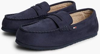 Tommy Hilfiger Mens Fleece-Lined Loafer Slipper - Navy Blue - US 11.5 / EU 45