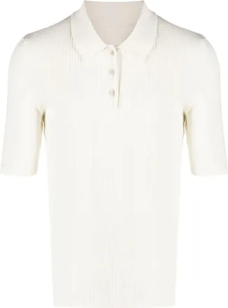 Maison Margiela four-stitch knitted polo shirt - men - Cotton - L - Neutrals
