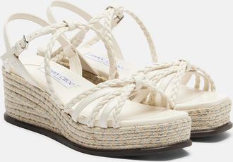 Jimmy Choo London Nyra braided leather espadrille wedges