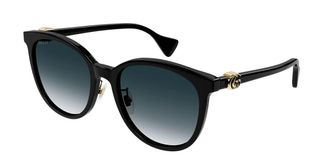 Gucci GG1180SK Asian Fit 001 Womens Sunglasses Black Size 56 - Free RX Lenses - Free RX Lenses