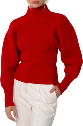 Ferragamo Puffed Sleeve Wool Cashmere Sweater, Size XX-Large