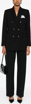Elisabetta Franchi Womens Coat In Cotton Gabardine With Pocket - Black - Size EU 44 (Womens)