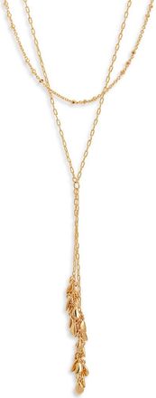 Nordstrom Layered Leaf Necklace in 14K Gold Plated at Nordstrom