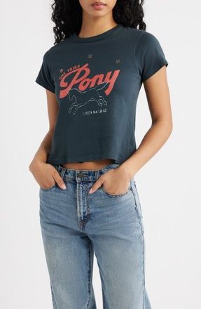 Daydreamer One Trick Pony Shrunken Graphic T-Shirt in Vintage Black at Nordstrom, Size X-Small