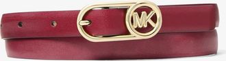 Michael Kors Logo Buckle Leather Belt