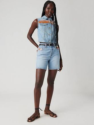 Levi's 501 Mid Thigh Shorts - Womens - 24 - Blue