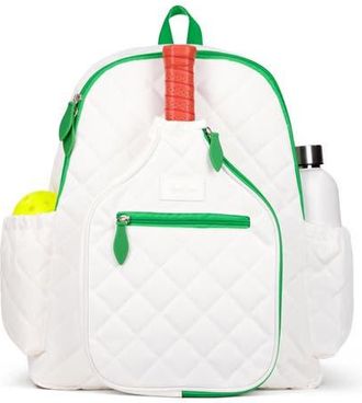 Ame & Lulu Pickleball Time Backpack in Quilted White/green at Nordstrom