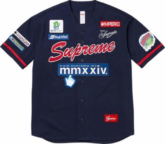 SUPREME Chosen One Baseball Jersey Navy Red SUP-SS24-062