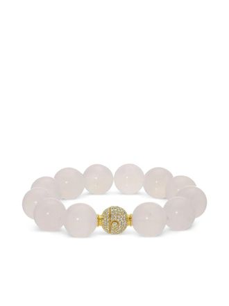 Octavia Elizabeth Bracciale Orb in oro giallo 18 carati con pietra di luna - Bianco