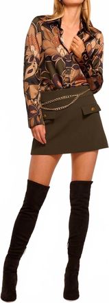 Ramy Brook Douglas Tailored Mini Skirt In Deep Olive