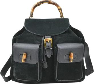 Gucci Pre-owned Vintage Rugzak - Dames - Vintage Rugzakken - Zwart - ONE Size - Leer - Vintage