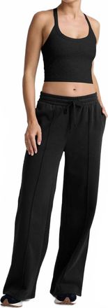 Beyond Yoga Luxefleece Pintuck Wide Leg Pant In Black