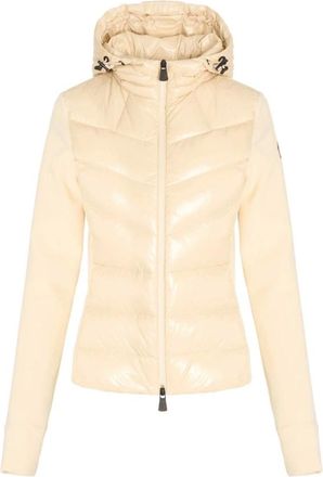 Moncler Winter Jackets, female, Beige, M, Womens Hybrid Hooded Jacket in Cream
