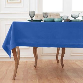 Solino Home Linen Tablecloth for Dining Table, Holiday and Everyday Dining Table Decor - Classic Hemstitch in Royal Blue at Nordstrom, Size X-Small