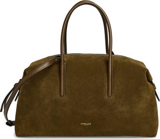 DeMellier The Midi Stockholm Suede Top Handle Bag in Hazel at Nordstrom