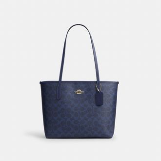 Coach Medium City Tote Bag In Signature Canvas