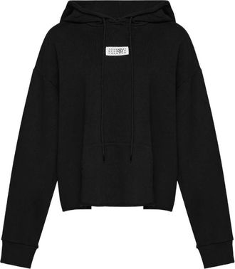 Maison Margiela Hooded Sweatshirt - Dames - Hoodies - Zwart - L - Katoen - Hoodies & sweatvesten