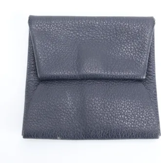 Herm&egrave;s Navy Leather Coin Purse/Coin Case (Pre-Owned)