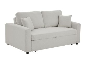 Vente-Unique Sof&aacute; cama de 3 plazas de tela - Beige - INIZOR