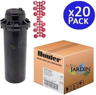 Hunter Pack 20 Aspersores De Riego Pgp-adj 3/4. Alcance 6,4 A 15,8 Metros. Aspersor De Turbina Ajustable