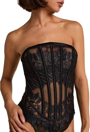 Hunkem&ouml;ller Chalice Corset in Caviar at Nordstrom, Size 36B