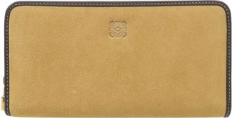Loewe Beige Brown Suede Long Wallet (Bi-Fold) (Pre-Owned)