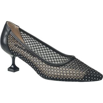 French Connection Elise Mesh And Stone Heel in Black at Nordstrom, Size 6