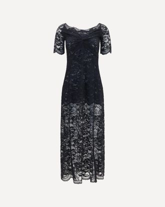 Paco Rabanne Abito lungo aderente in pizzo a fiori Woman 36