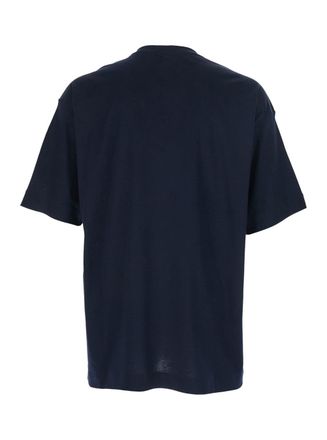 Giorgio Armani Logo-Lettered Crew Neck T-Shirt - Navy
