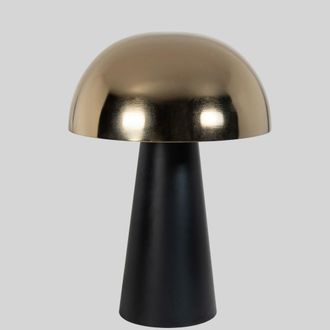 Maisons du monde L&aacute;mpara de hierro negro con pantalla dorada en forma de sombrero